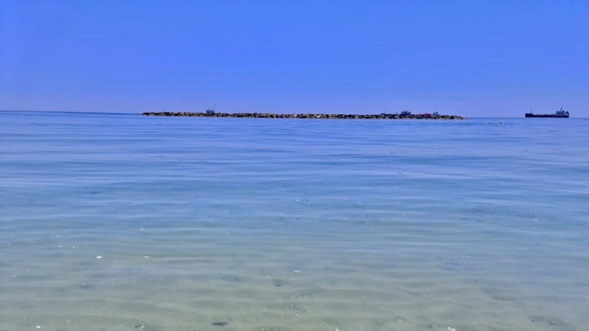 crystal clear water at the beach in limassol