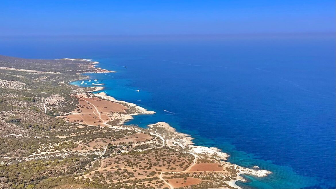 aerial view of akamas national park from the viewpoint
