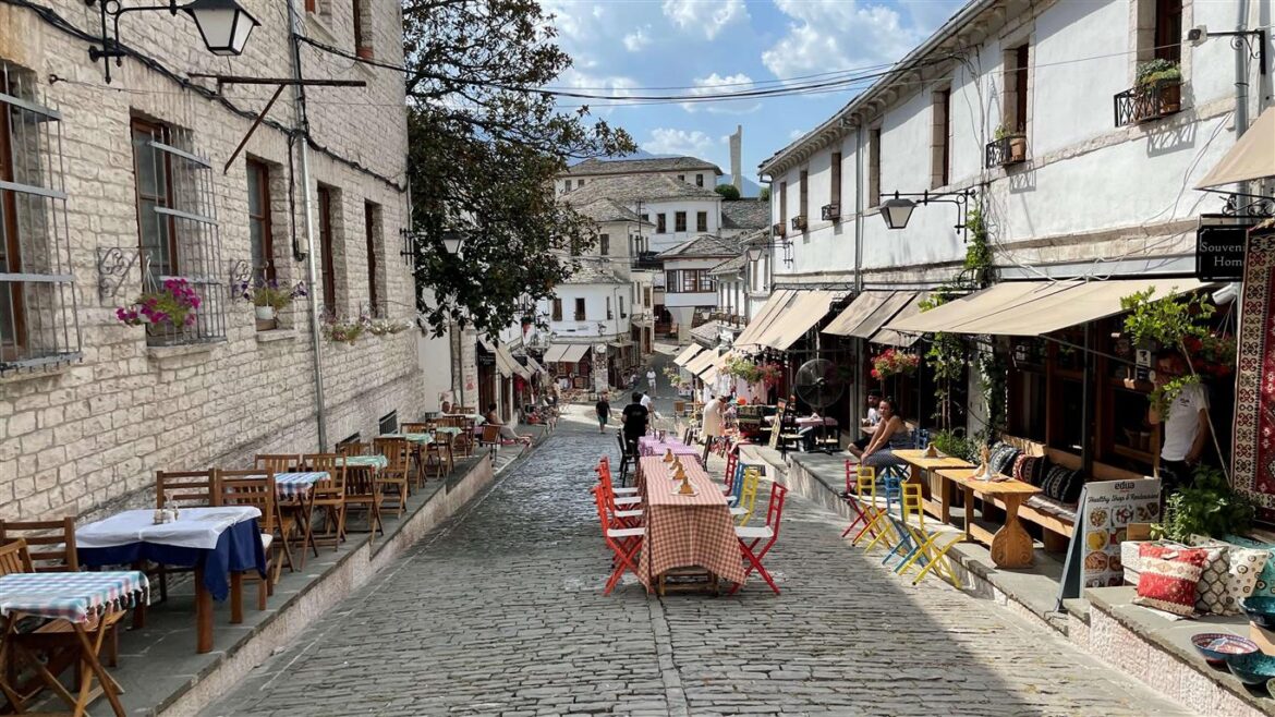 Gjirokaster Albania Cobbled Streets
