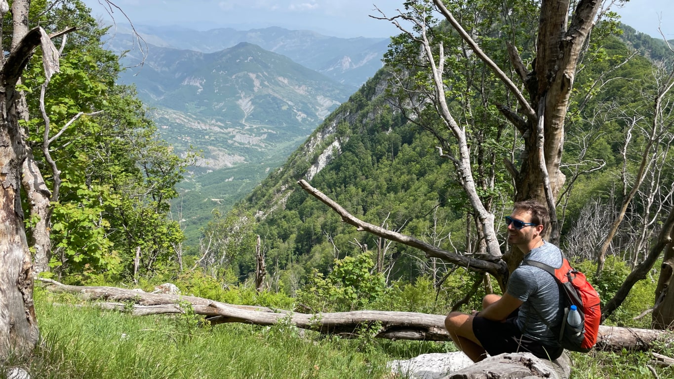 Aaron overlooking the Mount Dajti national park