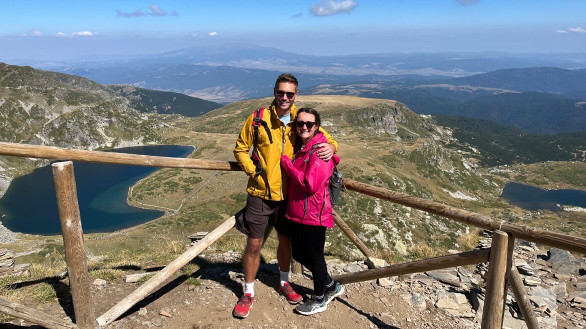 Hiking in Bansko with Kidney Lake in the background